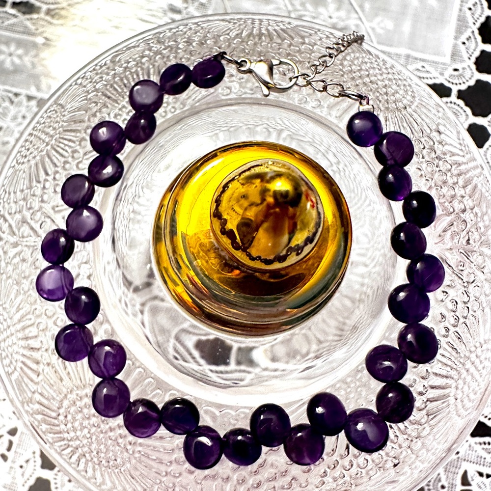 Natural Amethyst rain drops gemstone Bracelet